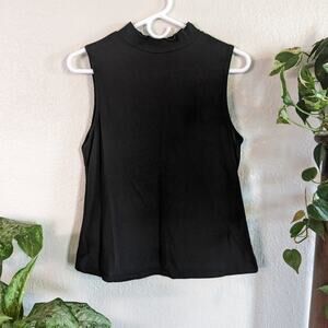 Modcloth Sleeveless Mock Neck Top SZ L Black